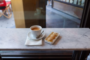 A few of the petite versions of the namesake dessert paired with an espresso is the best way to wile away an hour downtown.