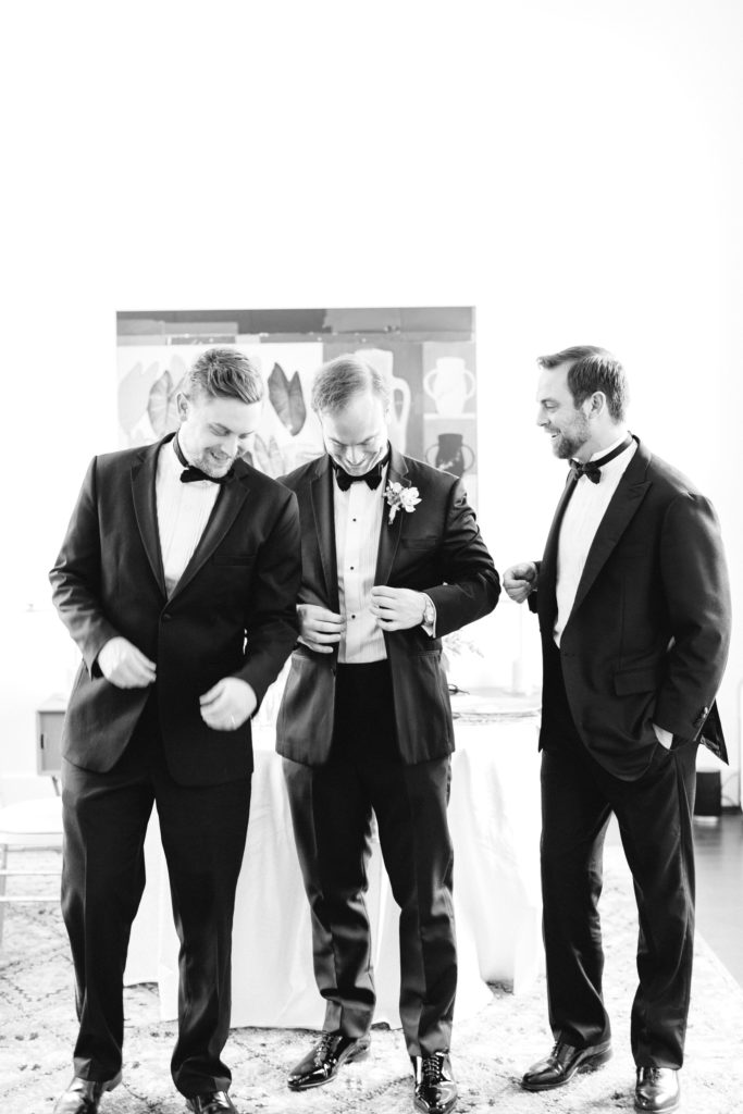 Groom and his brothers, Zack Burns and Dylan Burns (Photo by Mustard Seed Photography)