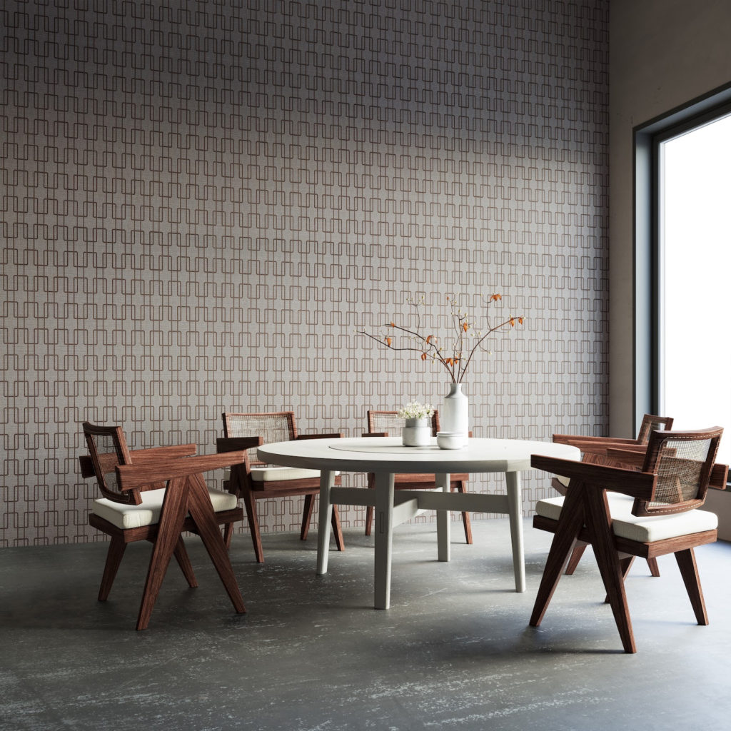 Aesthetics Wallcovering's linen Metro textile in Graystone