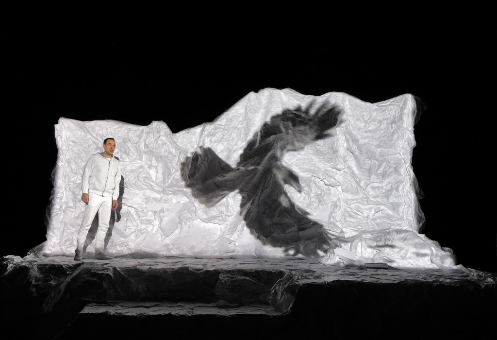 Austin Opera will screen this Winterreise production starring David Adam Moore and featuring 3D mapping designed by the NYC-based multimedia art collective GLMMR.