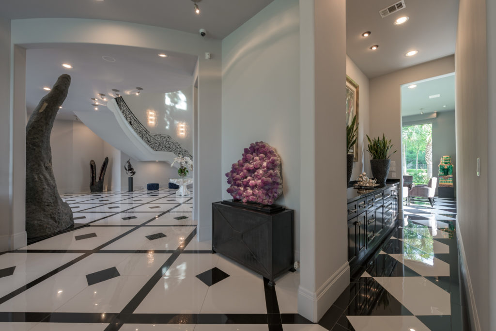 Dramatic angles add high notes to the contemporary design.