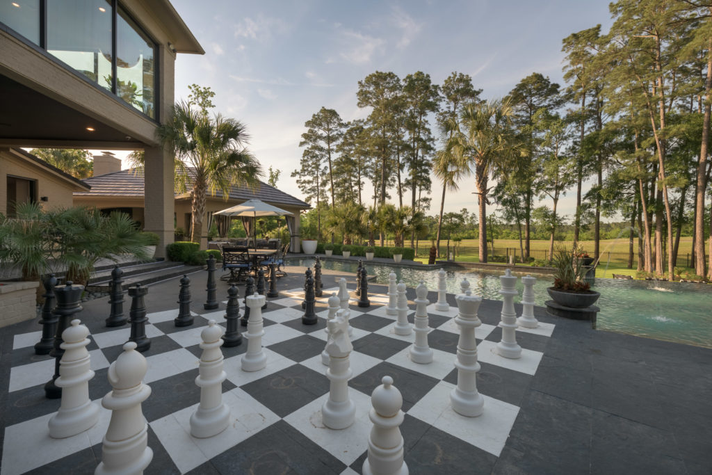 Larger-than-life chess board delivers outdoor entertainment and challenges.