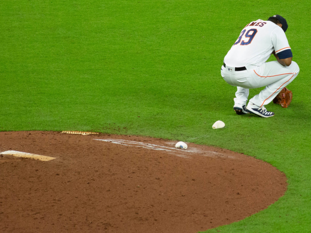 Astros reliever Josh James knows it's sometimes best to take a moment. (Photo by F. Carter Smith)