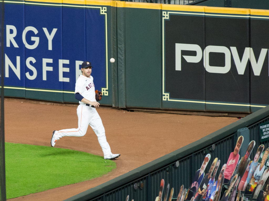 Joey Gallo's game-deciding double landed just within the foul line. (Photo by F. Carter Smith)