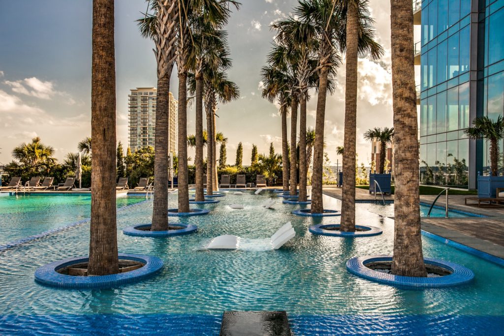 Bleu Ciel's sixth floor pool is the size of two Junior Olympic style pools.