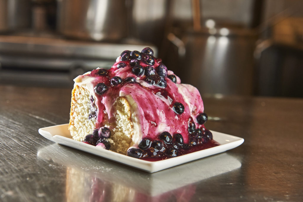 Cleburne's desserts — including the Blueberry Cake — are memorable.