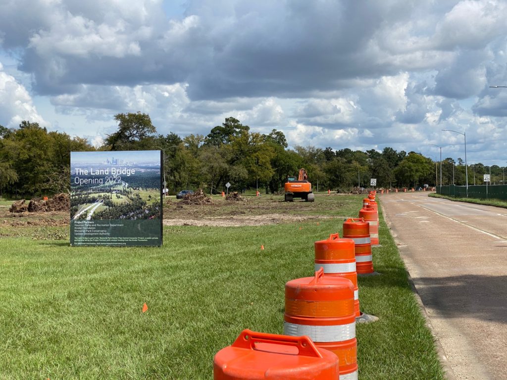 The Memorial Park Land Bridge project is underway with a completion date of 2022. (Photo by Shelby Hodge)