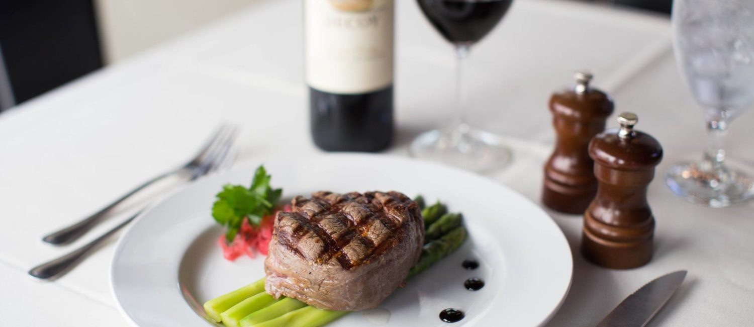 Keller Chophouse – Allen Brother’s steak atop asparagus
