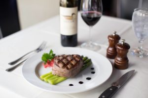 Keller Chophouse – Allen Brother’s steak atop asparagus