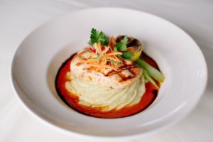 Keller Chophouse – fresh atlantic salmon over mousseline potatoes