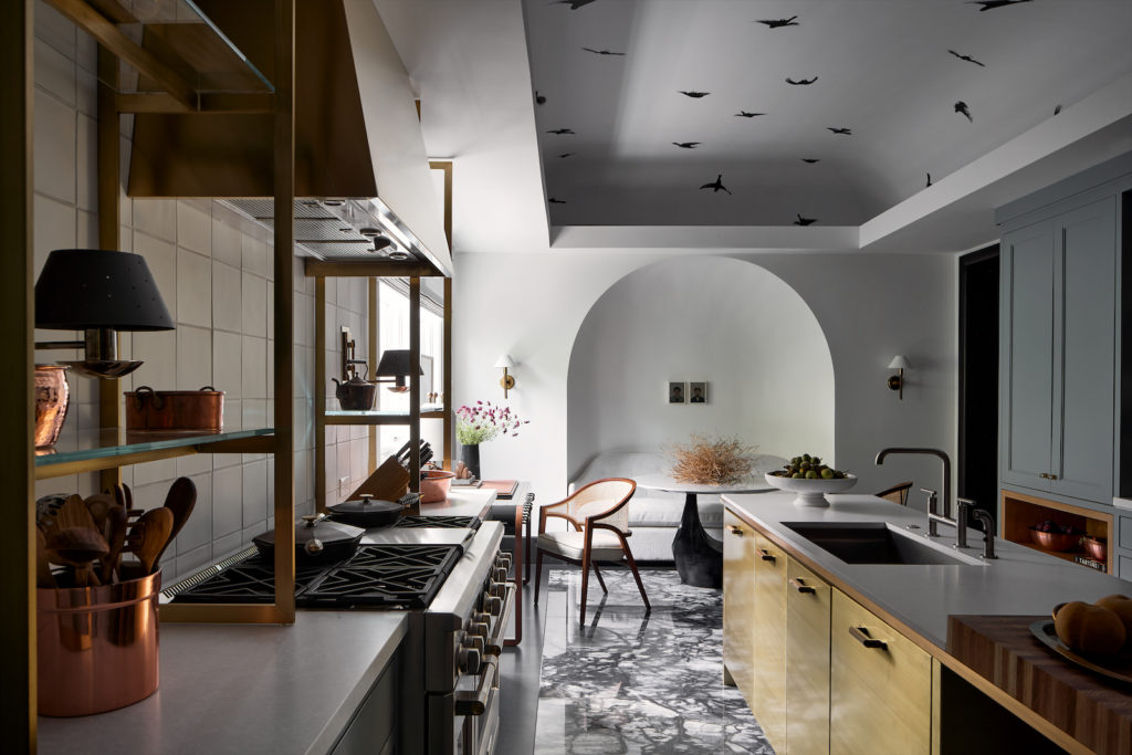 Chad Dorsey's prep kitchen at the 2020 Kips Bay Decorator Show House Dallas.  (Photo Stephen Karlisch)