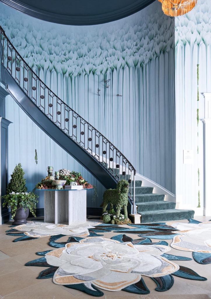 Lauren Rottet's master staircase and entry hall for the 2020 Kips Bay Decorator Show House Dallas. (Photo Stephen Karlisch)