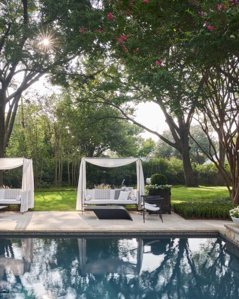 Rear landscape and pool deck designed by Melissa Gerstle Design.  (Photo by Stephen Karlisch)