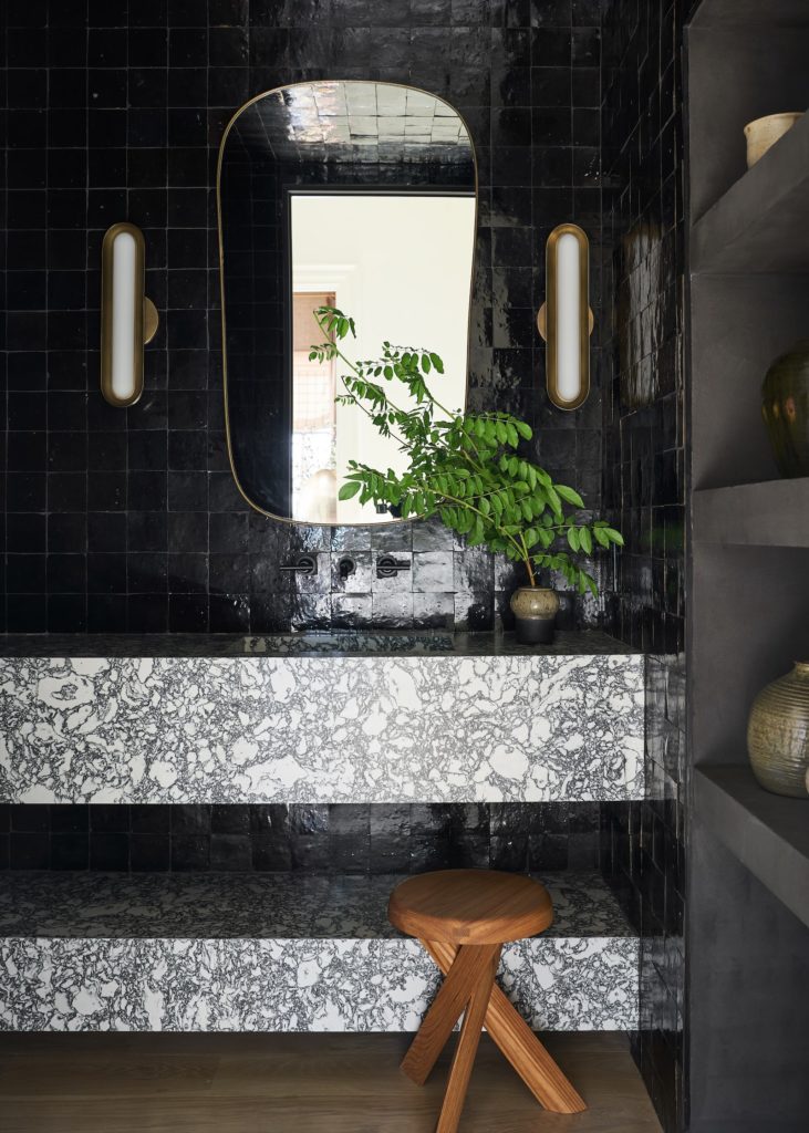 Gallery and powder room designed by M Naeve. (Photo by Stephen Karlisch)