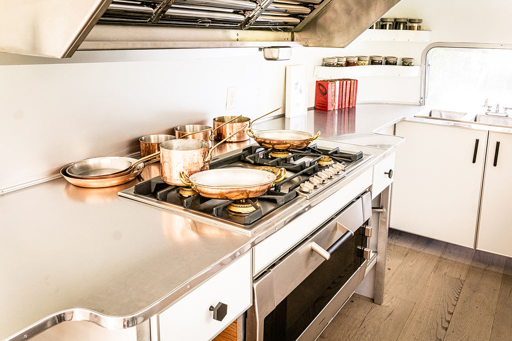 Chef Yann Nury converted the 1971 Airstream trailer into a sophisticated food truck. (Photo by Mark Mann)