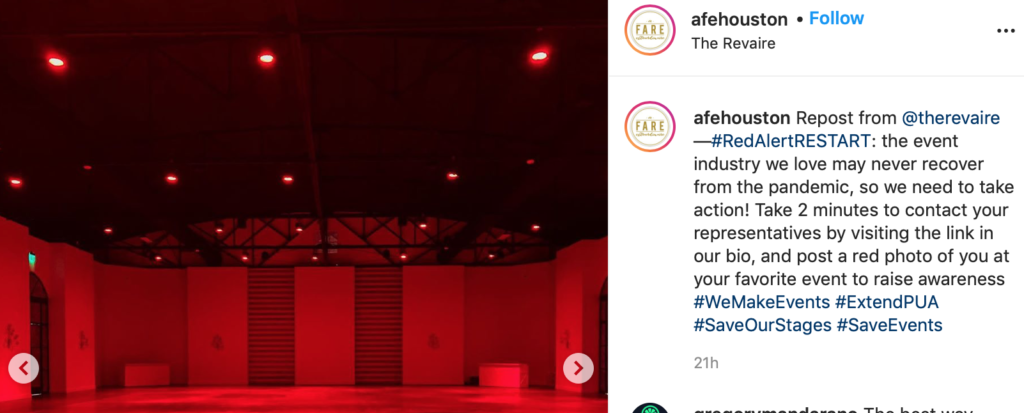 A heartfelt Instagram plea from the owner of The Revaire Rachel Volz. (Instagram photo AFEHouston)