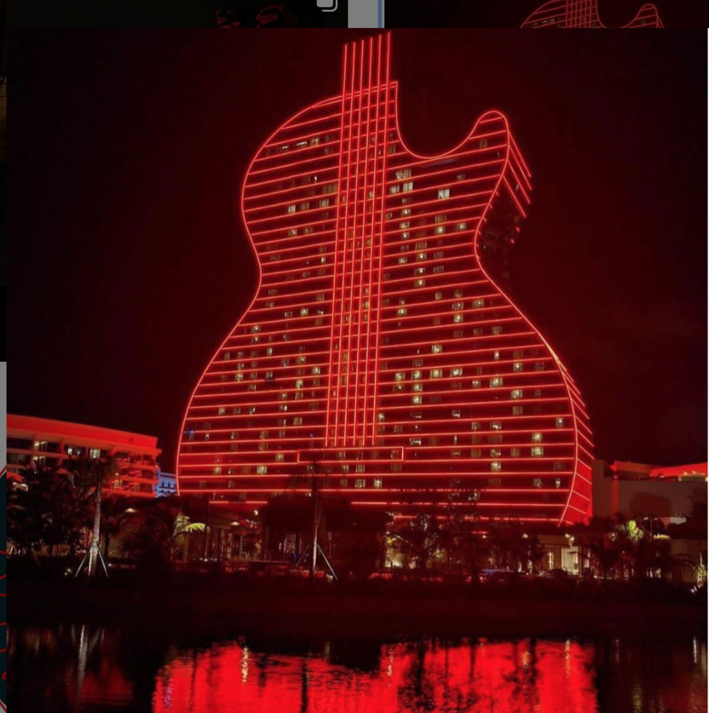 Hard Rock Hotel in Hollywood (Instagram photo by jayblack666)