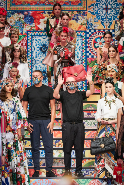 Stefano Gabbana and Domenico Dolce take their runway bow at Milan Fashion Week. (Photo courtesy of Dolce & Gabbana)