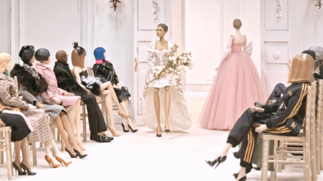 Moschino creative director Jeremy Scott teamed with Jim Henson’s Creature Shop to create a miniature haute couture fashion show. (Photo courtesy of Moschino)