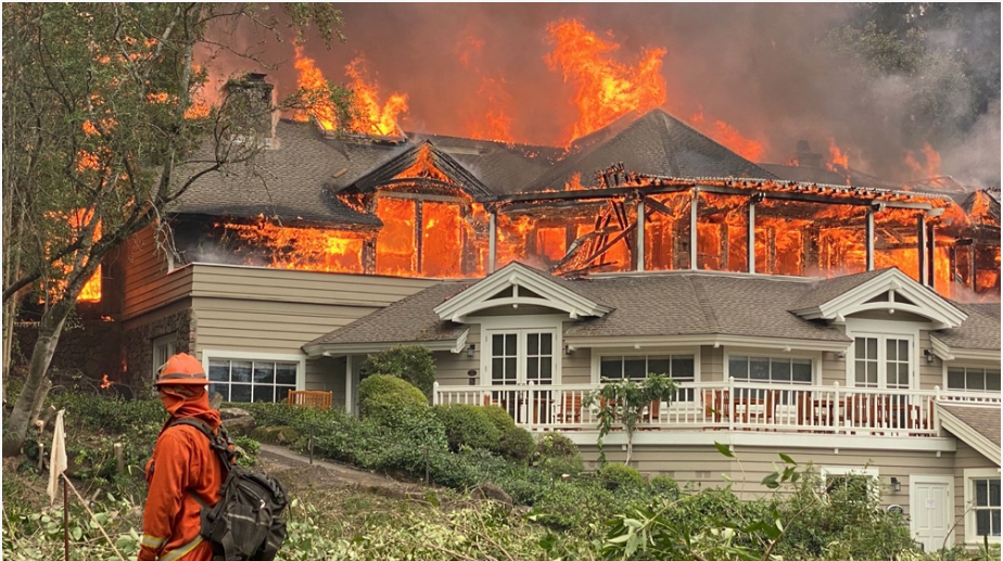 The three Michelin Star Restaurant at Meadowood burns to the ground in the uncontained fire sweeping across Napa Valley. (Instagram photo)