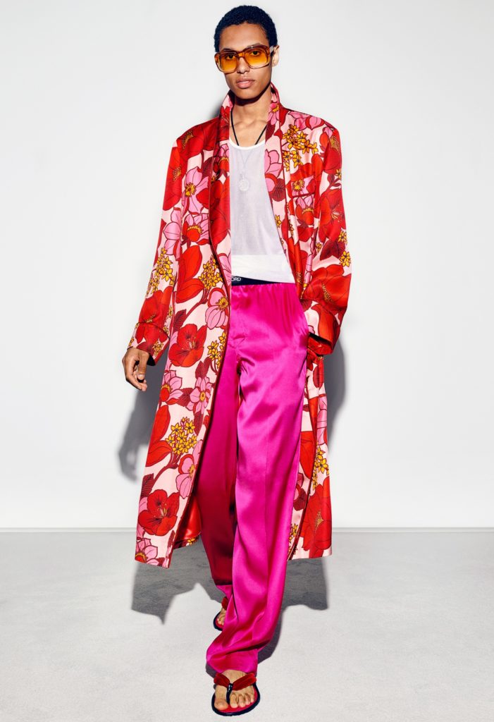 Tom Ford's menswear collection includes bright colors and floral patterns. (Photo courtesy of Tom Ford)