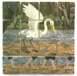 Pat Johnson’s “Backwaters,” 2020, through Red & White Gallery, Fayetteville
