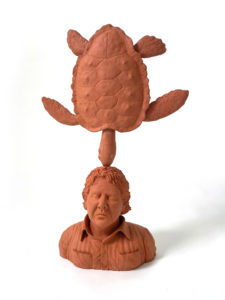 Pat Johnson’s “Heads Up,” 2020, through Red & White Gallery, Fayetteville