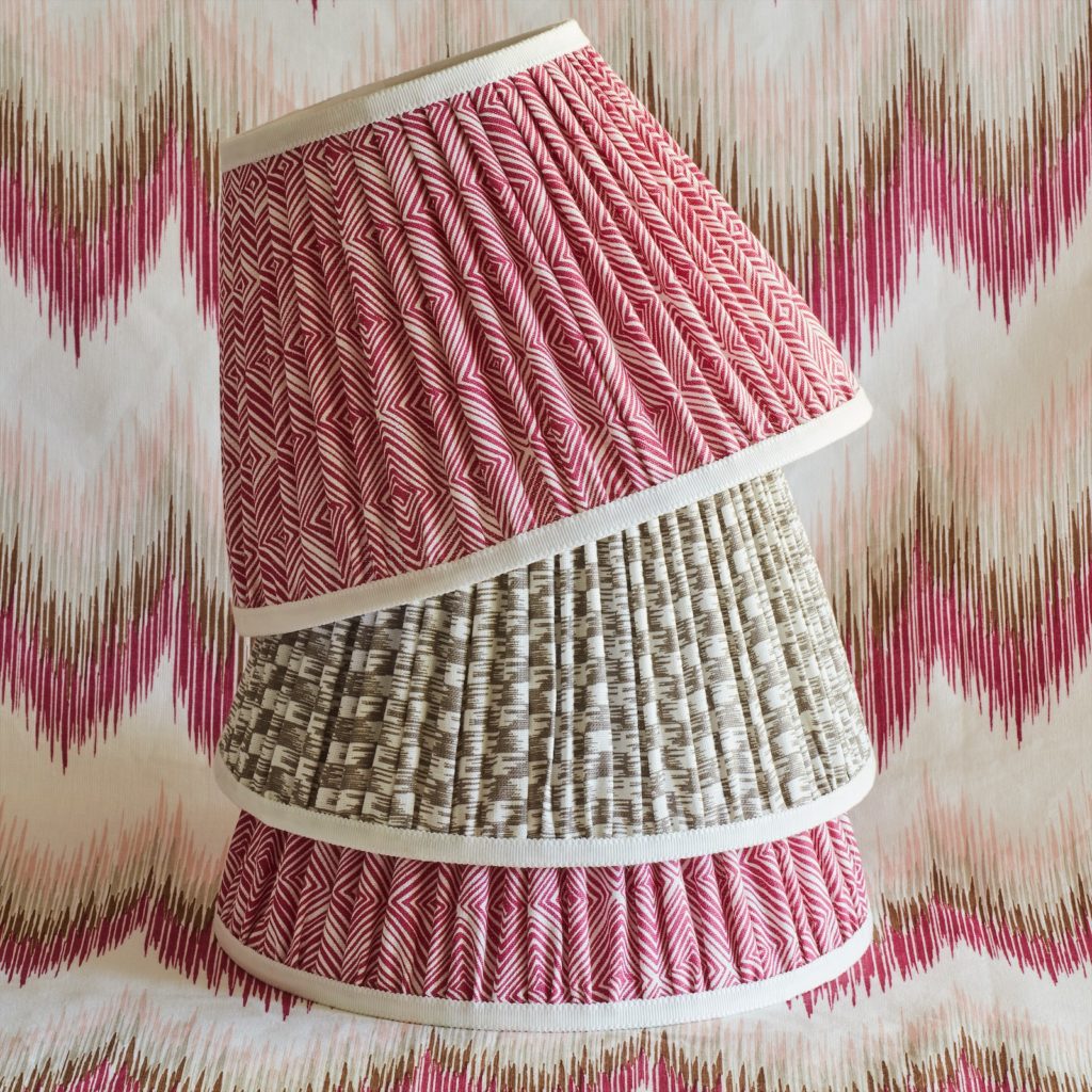 Casa Branca gathered-fabric shades, $349 each. (Photo by Nick Sargent)