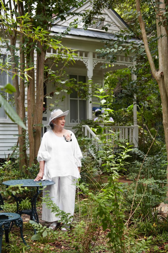 Artist Salle Werner-Vaughn at Here & There, one of her cottages.  (Photo by Lisa Petrole, Art Direction by Michelle Aviña)