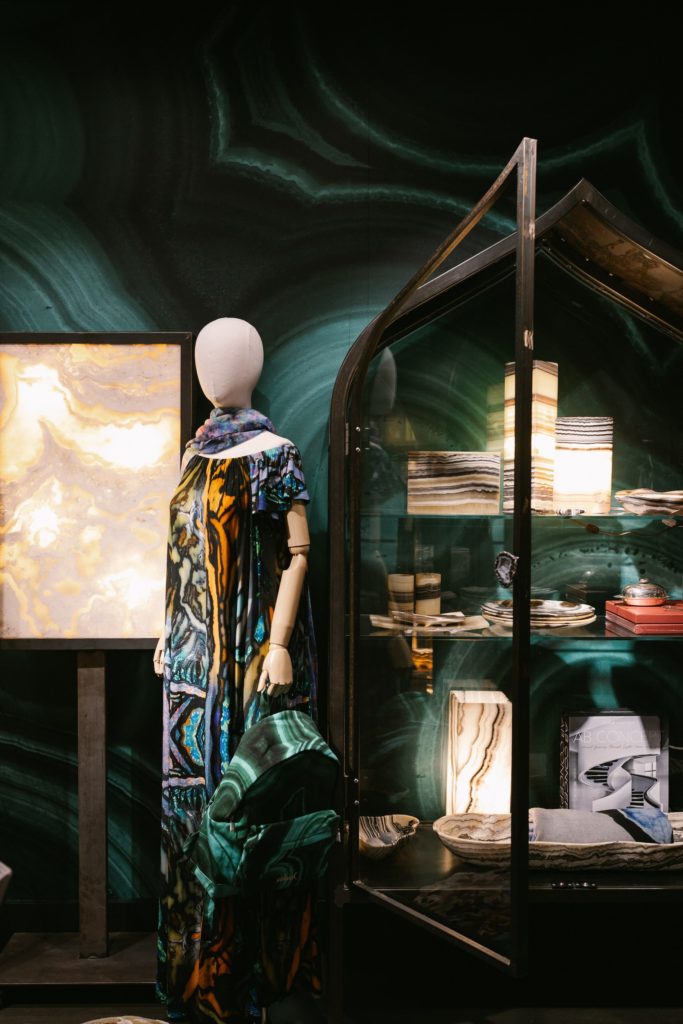 McDonald partnered with an Italian manufacturer (whose clients include Gucci and YSL) for her signature resort and loungewear line. 