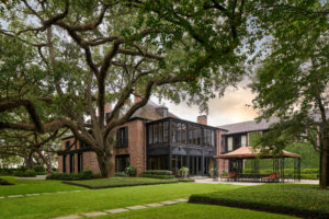 The mansion at 2 Longfellow Lane in Houston’s historic Shadyside neighborhood is on the market. (Photo by Nathan Schroder/Douglas Elliman)