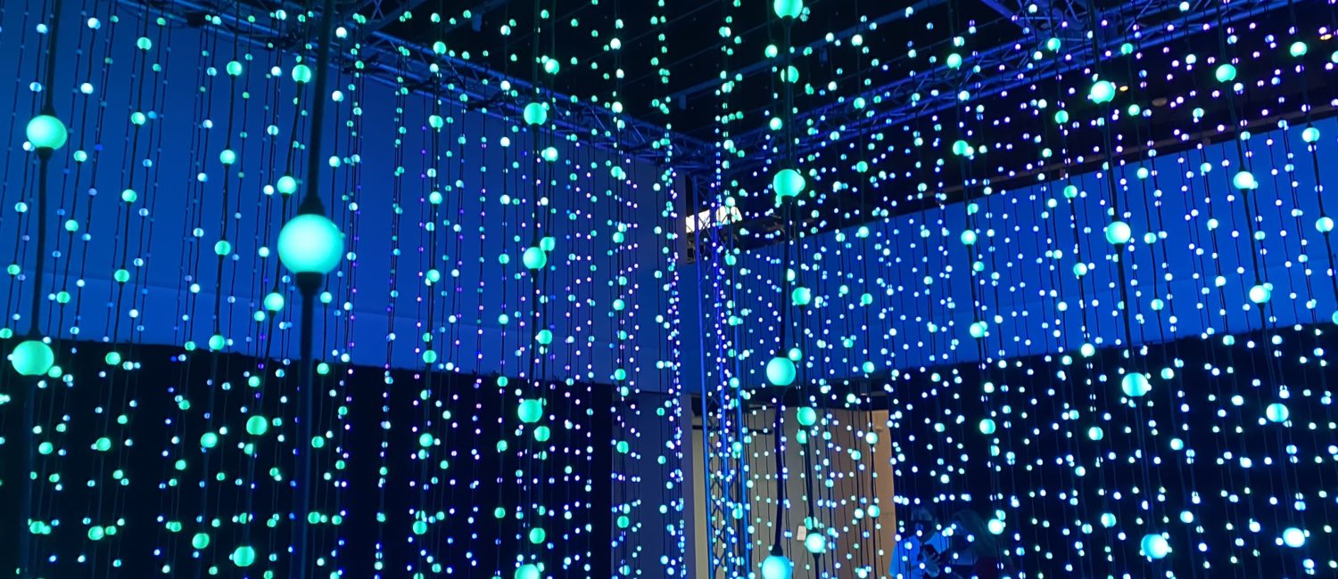 Squidsoup’s “Submergence” is popular with the visitors because of its mesmerizing color-changing lights. (Photo by Anna Votaw )