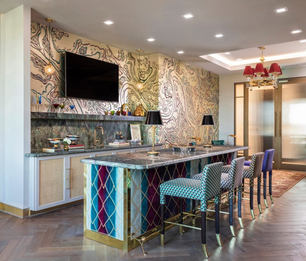 Winning Entry, Best in Wallcovering Deisgn: Buffalo Bayou de Gournay Custom Art Wallpaper by Creative Tonic Design