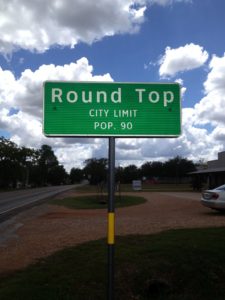 The iconic Round Top population sign. (Photo Jenny Antill Clifton)