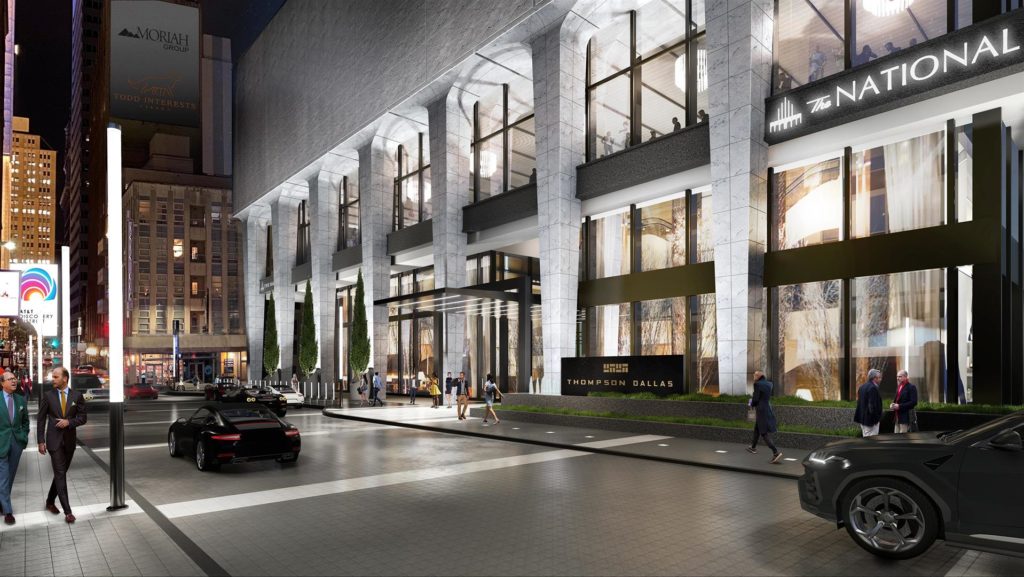 Thompson Dallas is located in the historic First National Bank Tower. (Courtesy rendering)