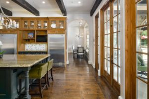 Avalon kitchen with view to second terrace and breakfast room