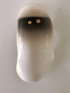 Sharon Engelstein’s “Everything Mask,” 2018, glazed ceramic