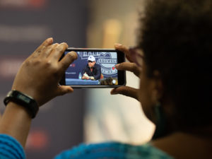 Former Houston Astros first baseman Jeff Bagwell talks to the local media about his selection to the Baseball Hall of Fame in his 7th year of eligibility during a news conference at Minute Maid Park, Monday January 23, 2017.
