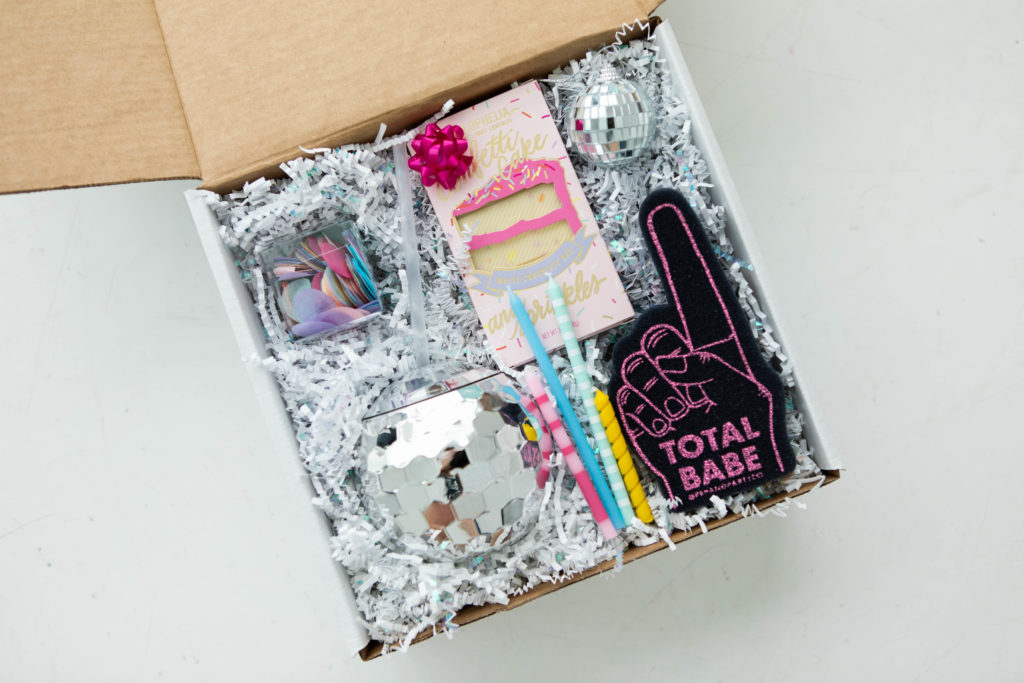 CEO and founder Annie Bradshaw says her favorite Pep & Party Co. Box is the  confetti-filled Happy Birthday package, because of the vibrant colors and unique birthday treats 