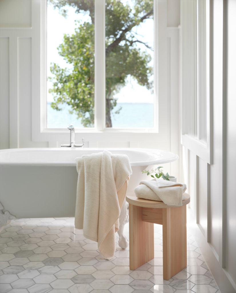 Plush cotton towels, part of The Citizenry’s new organic bedding and bath collection. 