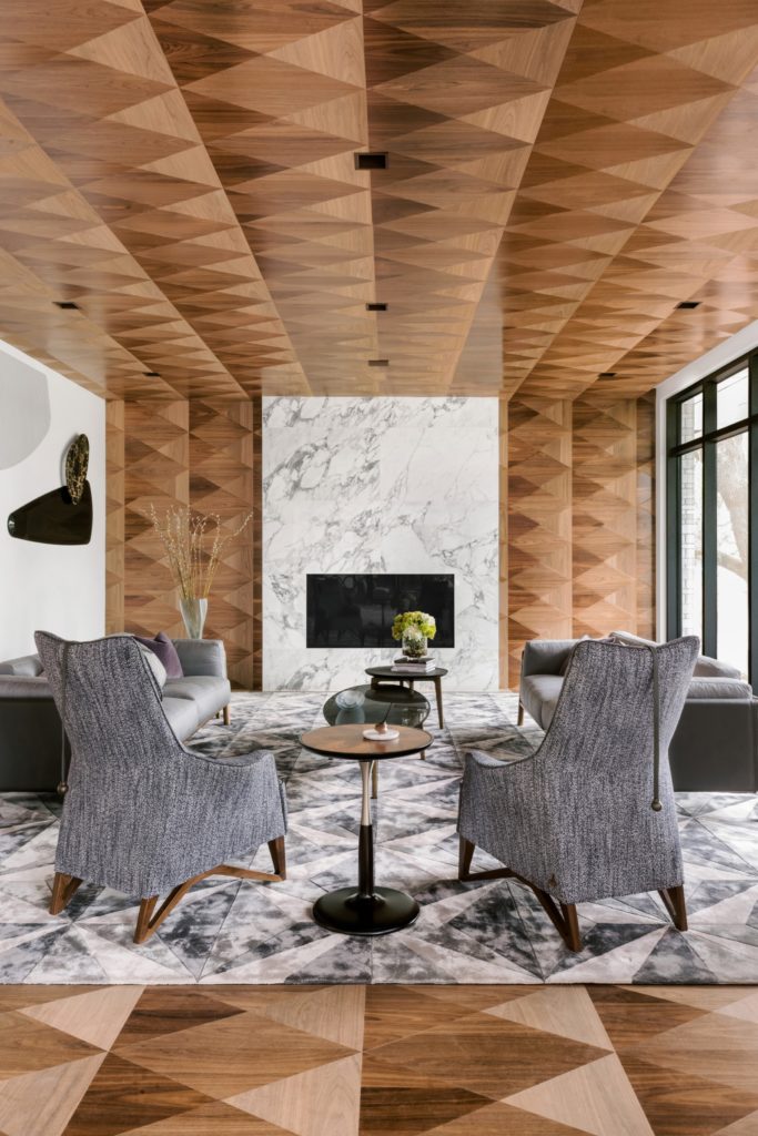 Giorgetti Houston's lobby is filled with the famed Italian furniture and a number of striking touches. (Photo by Divya Pande)