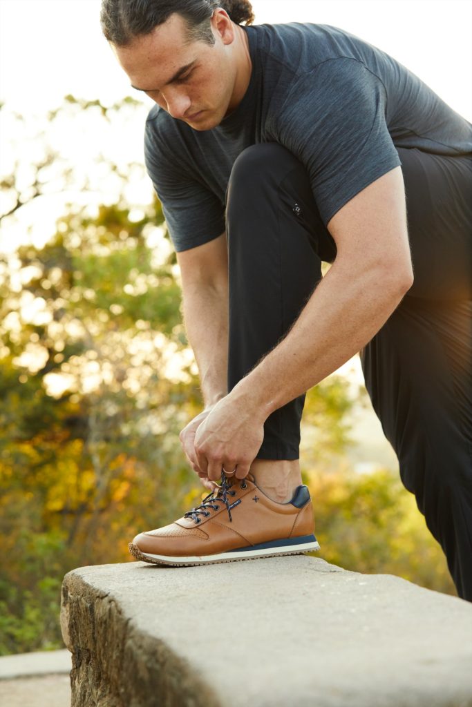 Kelley in Hari Mari's new Dos Santos LX Retro Runner. 