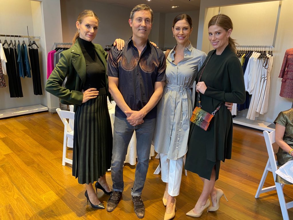 Austin based jewelry designer Nak Armstrong joins Elizabeth Anthony models at the Uptown Park’s high-style boutique. (Photo by Shelby Hodge)