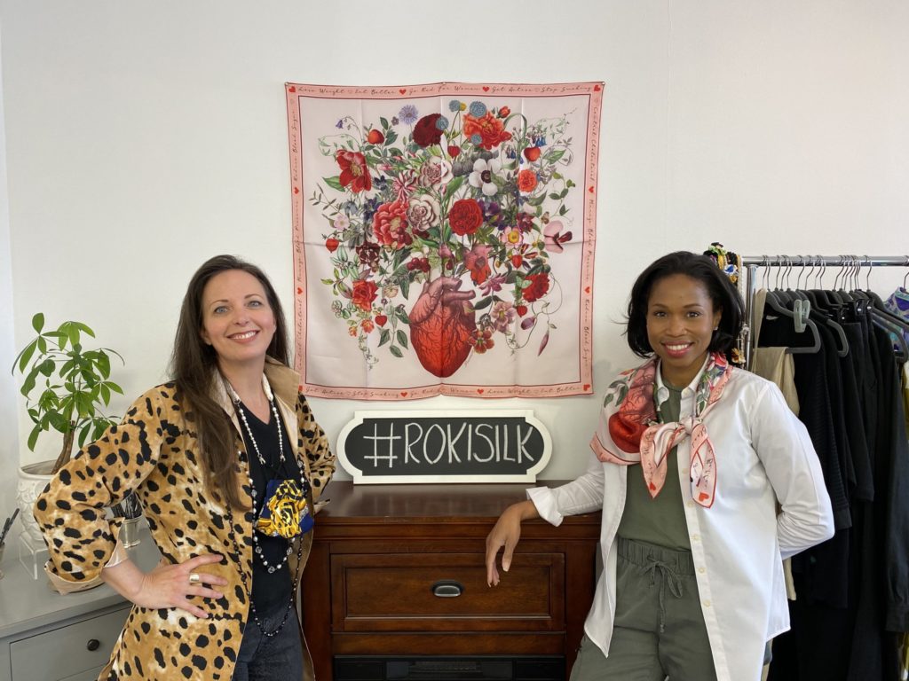 Kimberly Phipps-Nichol and Roslyn Bazzelle Mitchell, founders of Roki Design, share have a passion for fashion, creativity, and community. to