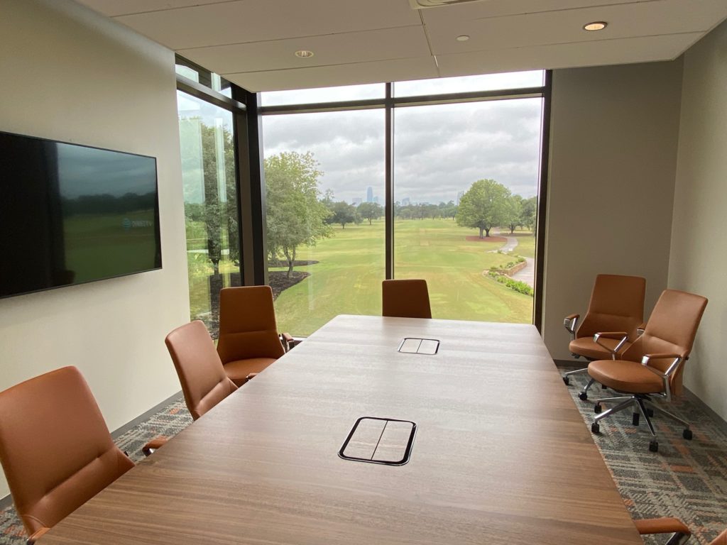 A meeting room with a view at the new building in Memorial Park. 