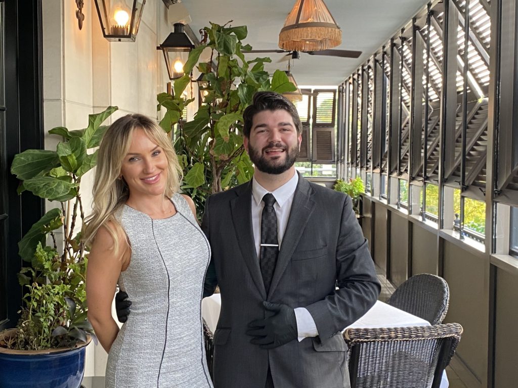Caymus regional manager Kelsie Pennington and Le Colonial GM and sommelier welcome an intimate group for a wine tasting dinner.