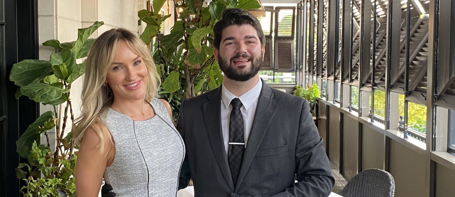 Caymus regional manager Kelsie Pennington and Le Colonial GM and sommelier welcome an intimate group for a wine tasting dinner.