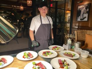 Le Colonial executive chef Hassan Obaye prepares a five-course feast for Le Colinial guests attending the Caymus wine dinner.