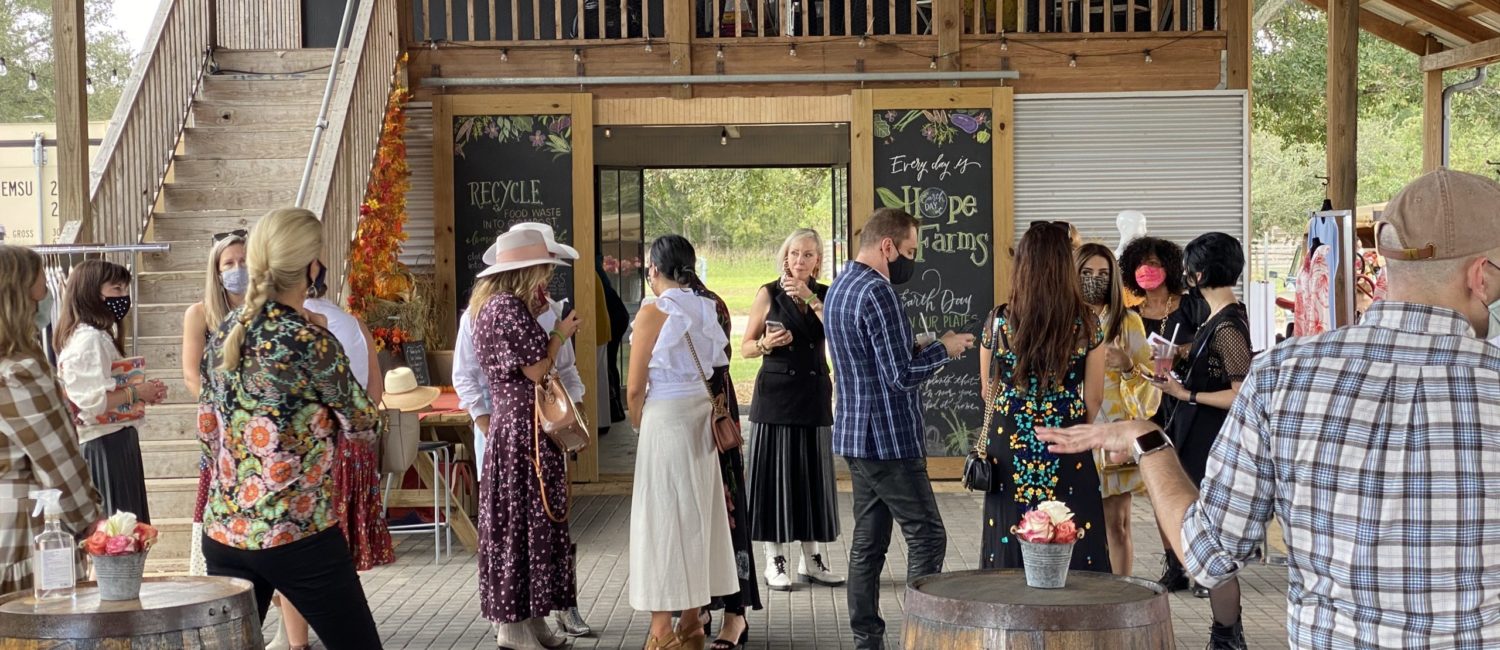 The ladies gather at Hope Farm’s Fashion in the Fields outing benefiting Recipe for Success. (Photo by Shelby Hodge)