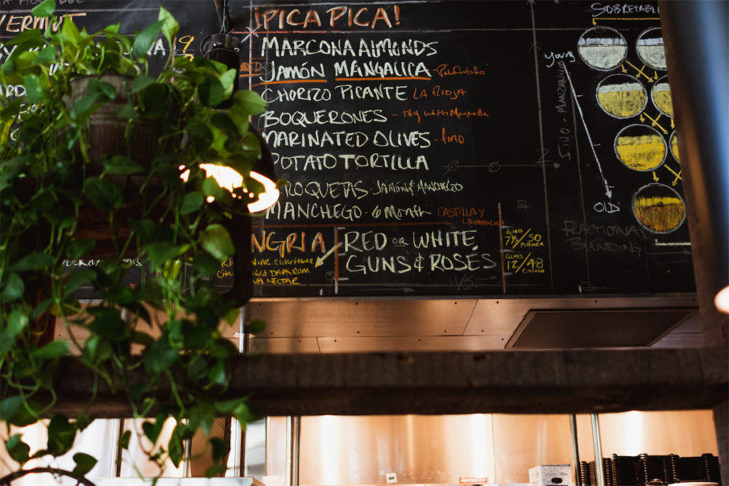 The menu includes tapas, charcuterie and cheeses, so many wines, cocktails, and more. (Photo by Kat Vanhussen)